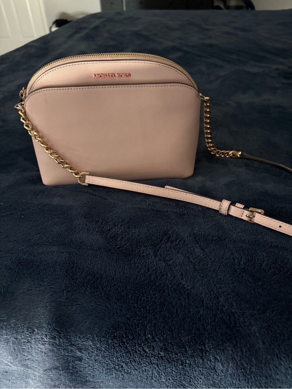 Michael Kors Blush Saffiano Leather Chain Crossbody Bag